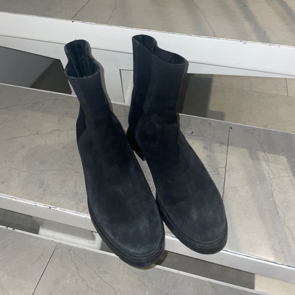Stuart Weizmann Shearling Suede Boots